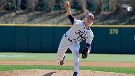 TCU starting pitcher Kole Klecker allows one earned run in seven innings pitched in a 3-1 victory over San Diego on March 11, 2022. (Photo courtesy of GoFrogs.com)