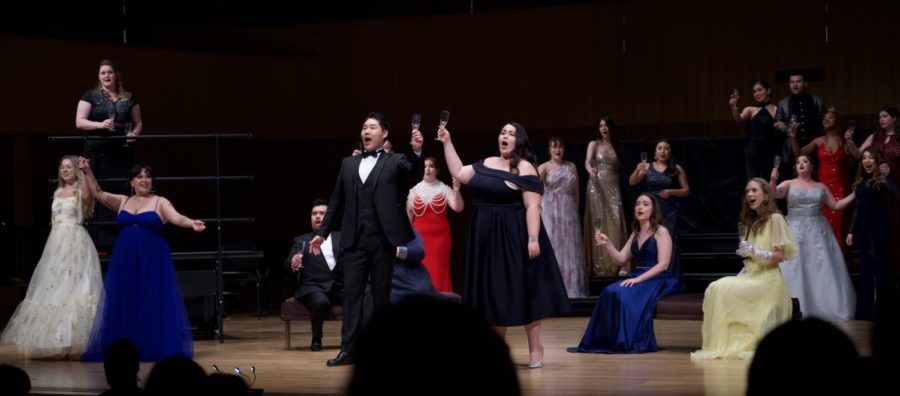TCU Opera performing Brindisi from La Traviata (Caleb Gottry/Staff Writer)
