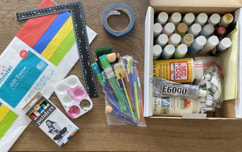 Supplies for cooler painting (Lucy Puente/ TCU360)