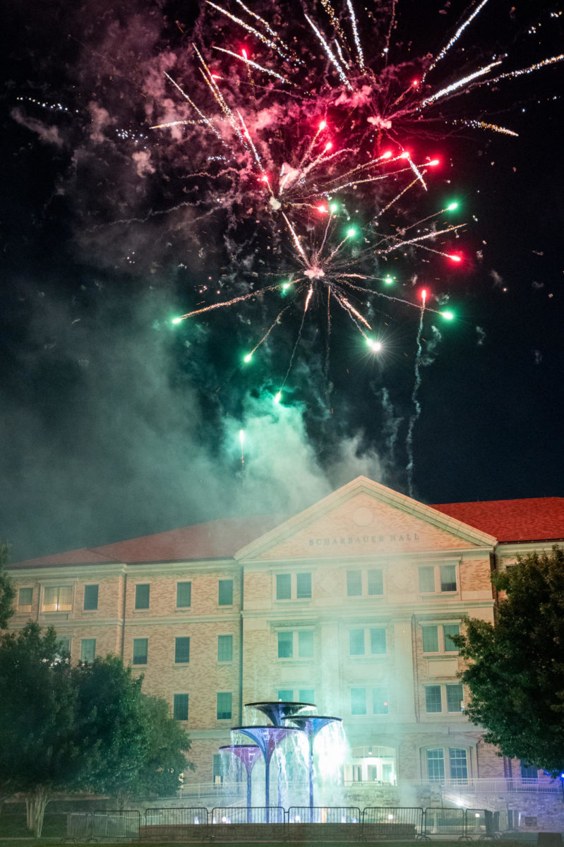  Fireworks during TCU Campus Commons Celebration Fort Worth, Tx August 19, 2023
