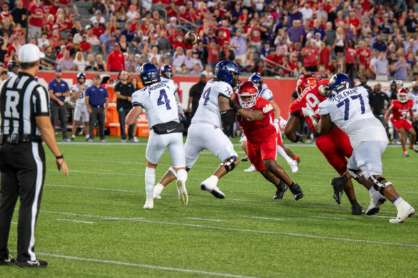 TCU quarterback Chandler Morris throws the ball against the Houston Cougars at TDECU Stadium in Houston, Texas, Sept. 16, 2023. 
