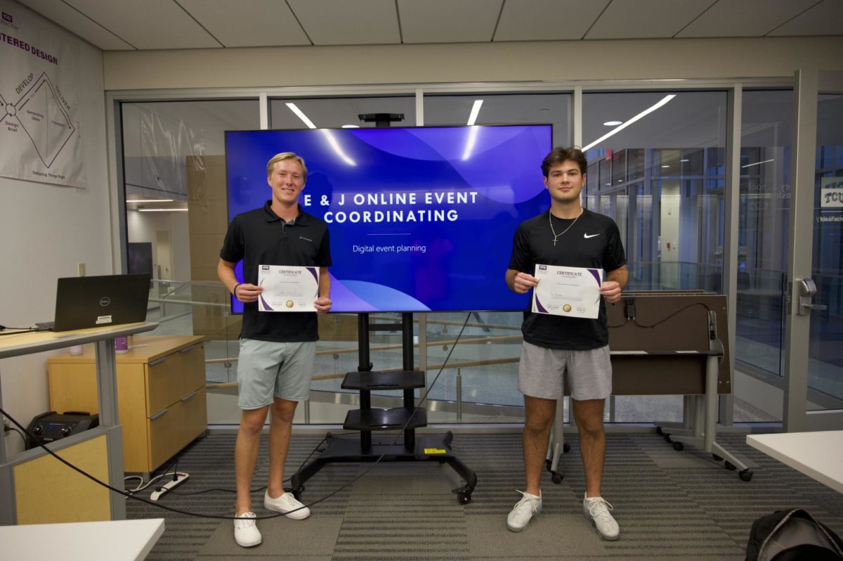 Competition winners, Evan Houdeshell and Jason Vander Pol created an online event coordinating company and were chosen as the best business plan.