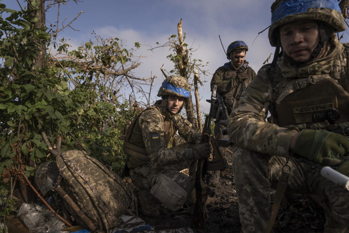 Ukrainian servicemen from the 3rd Assault Brigade at frontline positions near Andriivka, Donetsk region, Ukraine. (AP Photo/Mstyslav Chernov)