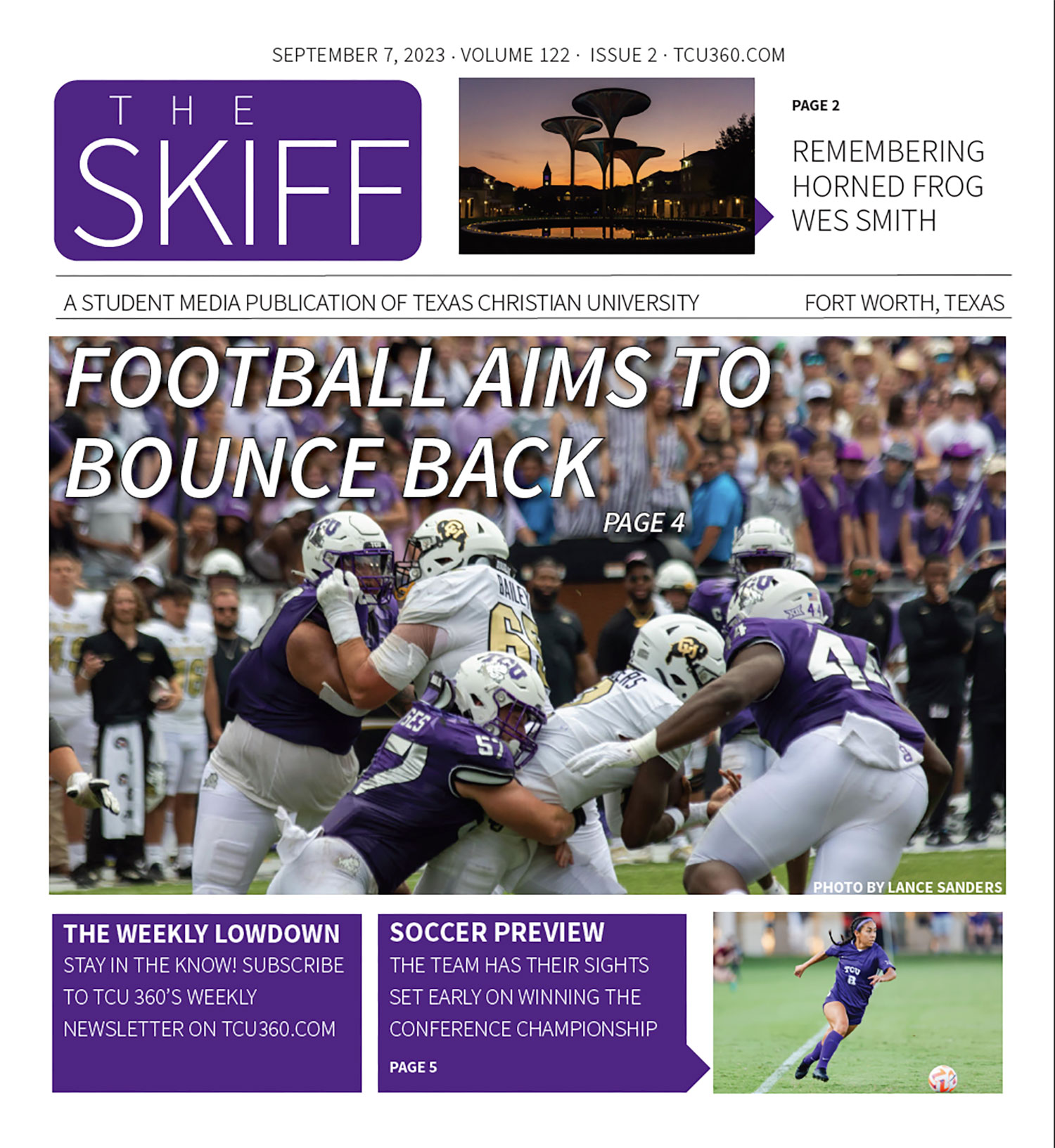 The Skiff cover for Sept. 7, 2023