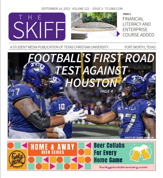 The Skiff cover for Sept. 14, 2023. Volume 122, Issue 3.