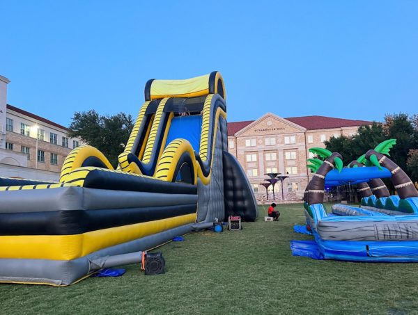 A waterslide and slip-n-slide highlighted theCrew’s event on September 20. (Alicia Takacs/TCU 360)