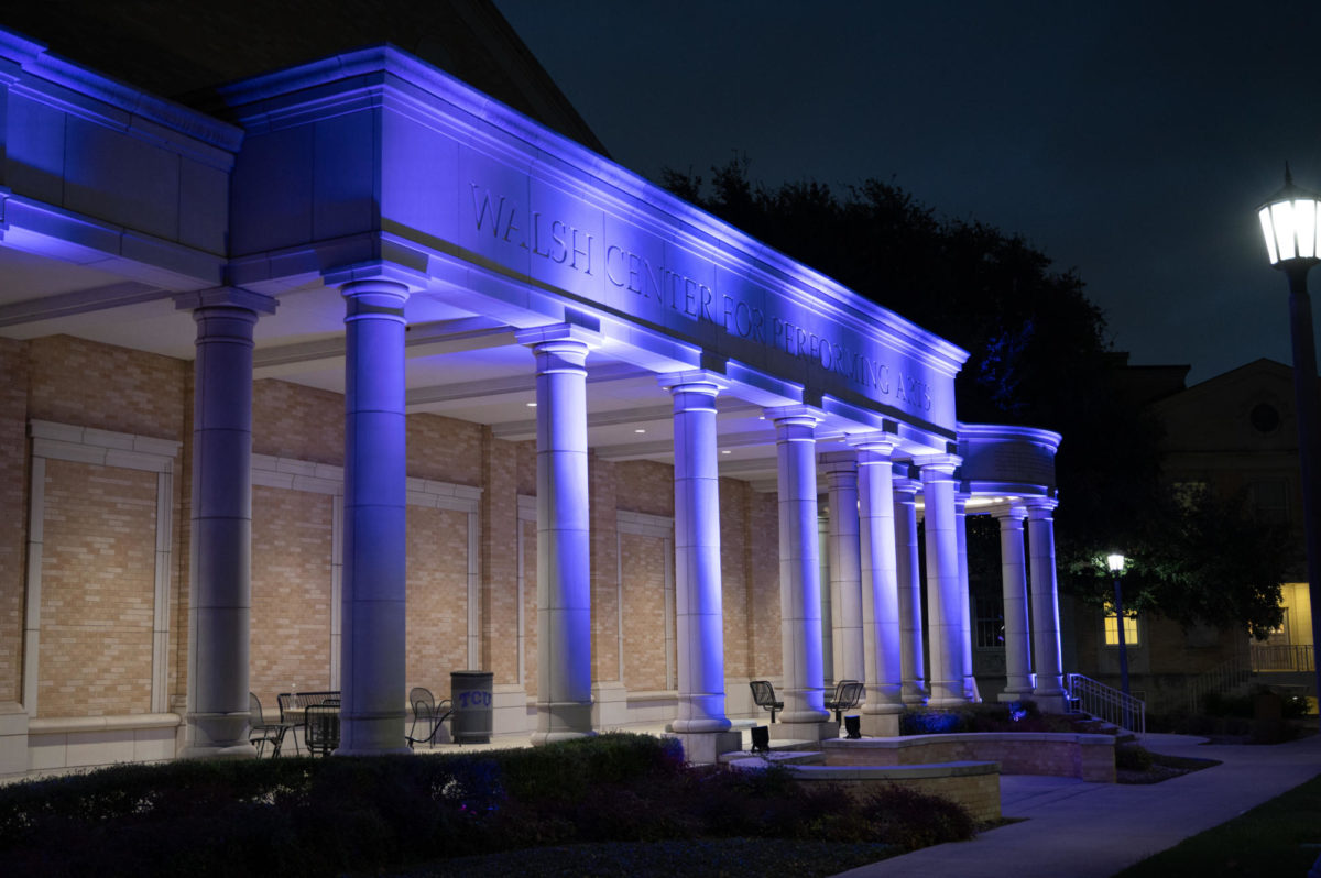 TCU lights up purple in celebration for our 150th anniversary
