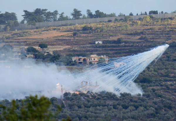 Israel fired artillery along its northern border with Lebanon on Sunday amid intense clashes with Hezbollah. (Credit: Hussein Malla/Associated Press)