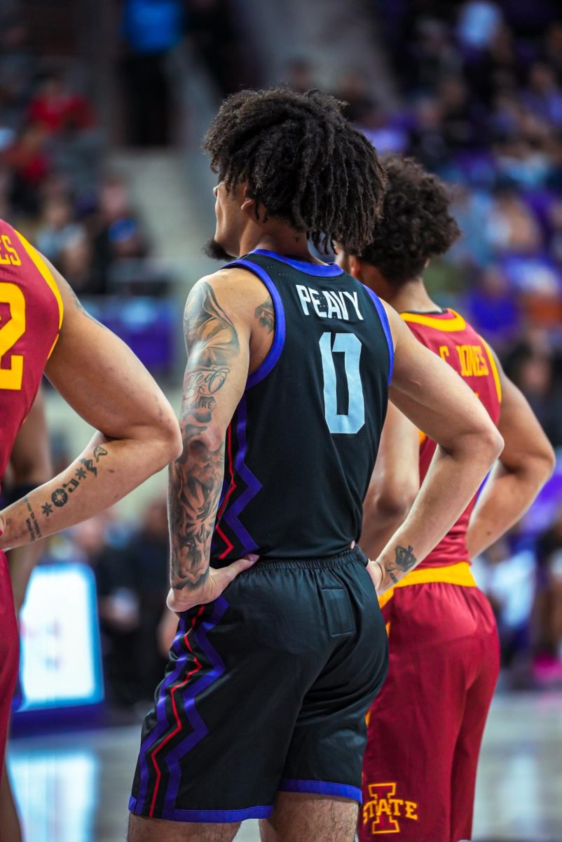 NCAA college basketball game vs Iowa, Saturday, Jan. 20, 2024, in Fort Worth, Texas.