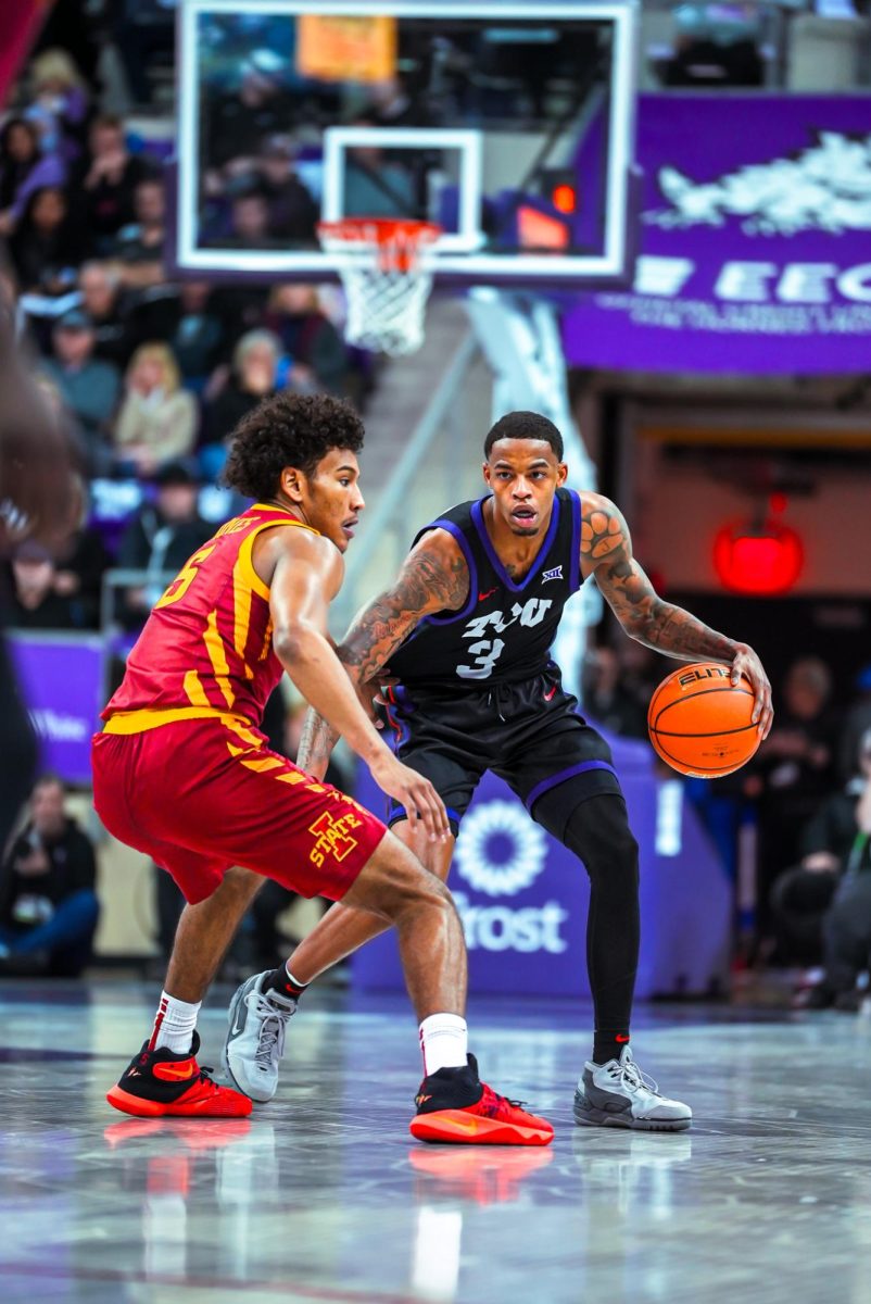 NCAA college basketball game vs Iowa, Saturday, Jan. 20, 2024, in Fort Worth, Texas.