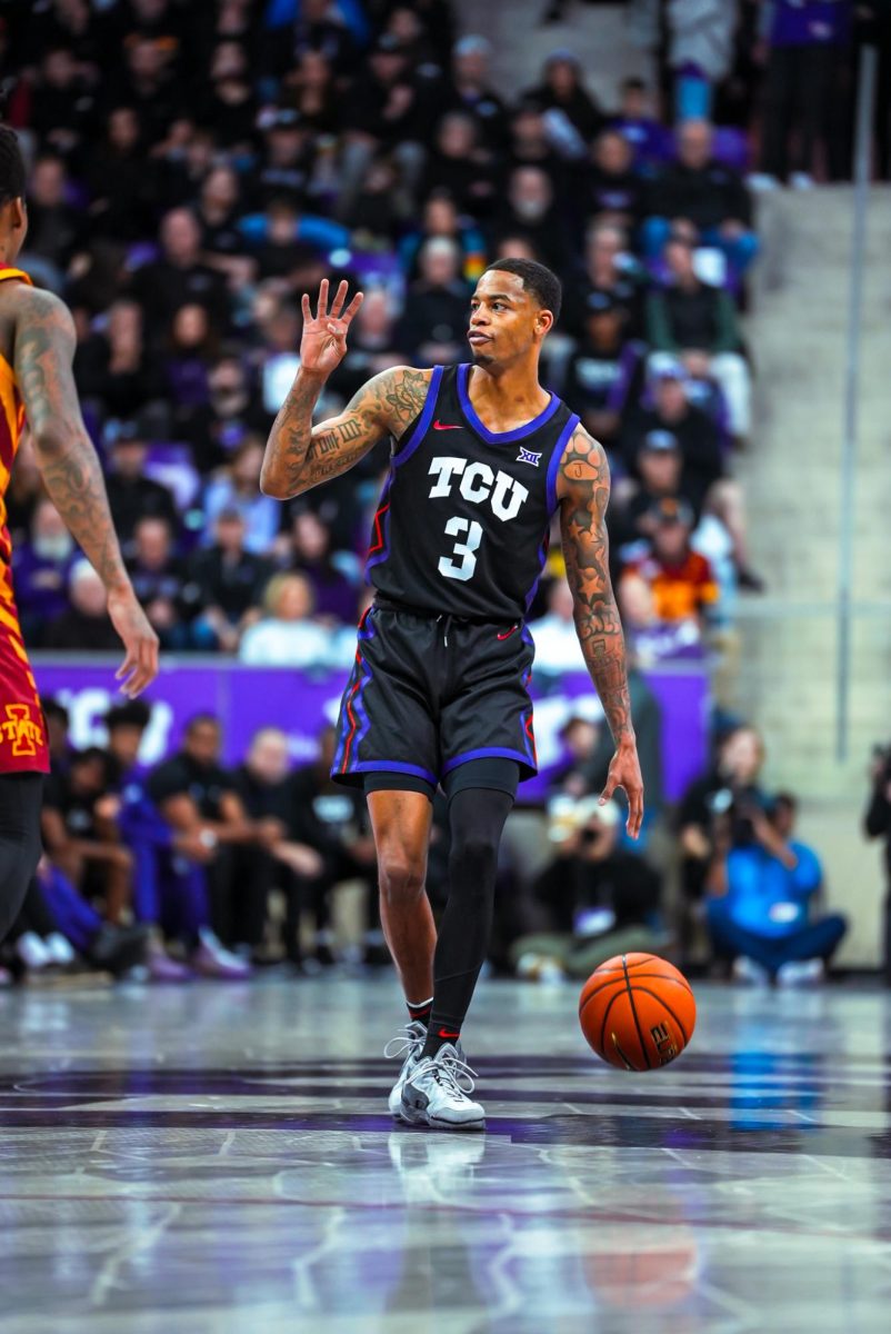 NCAA college basketball game vs Iowa, Saturday, Jan. 20, 2024, in Fort Worth, Texas.