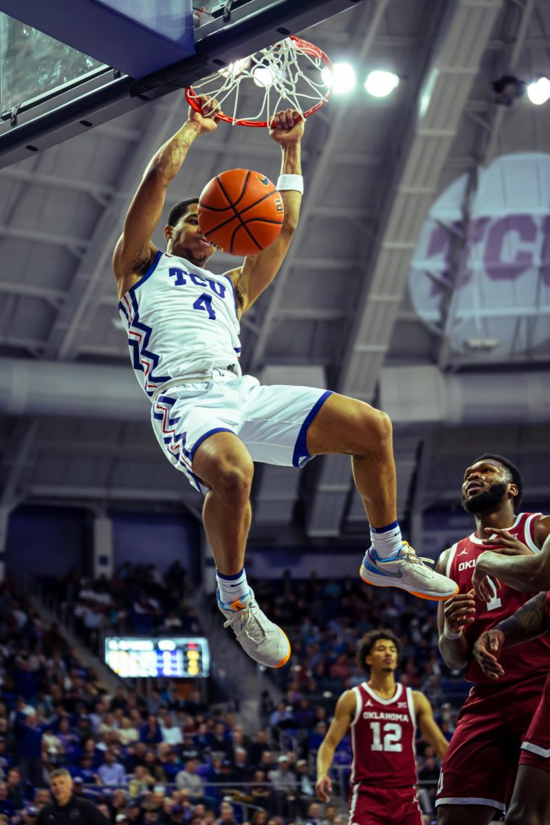 NCAA college basketball game vs OU, Saturday, Jan. 13, 2024, in Fort Worth, Texas.