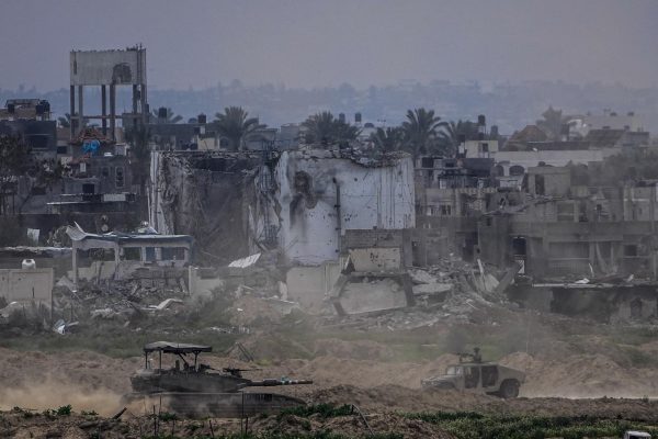 Israeli soldiers operate inside the Gaza Strip as on Feb. 13. The army is battling Palestinian militants across Gaza in the war ignited by Hamas Oct. 7 attack into Israel.