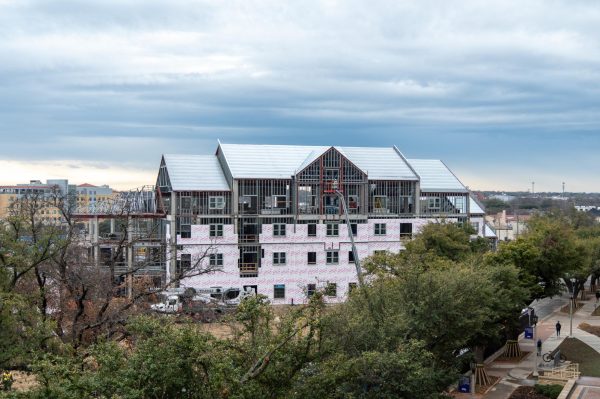 East side campus housing is starting to appear on the skyline (Lance Sanders/Staff Photographer).
