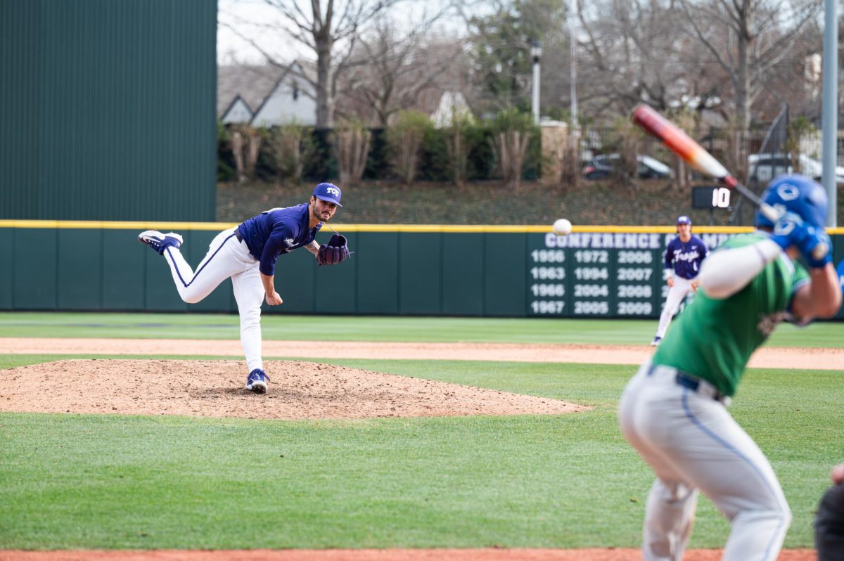 Kyle Ayers pitching against FGCU, Charlie and Marie Lupton Baseball Stadium, Feb. 17, 2024
