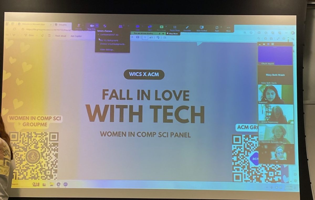 Guest speakers at the Fall in Love with Tech event. (Ella Schamberger/Staff Writer)