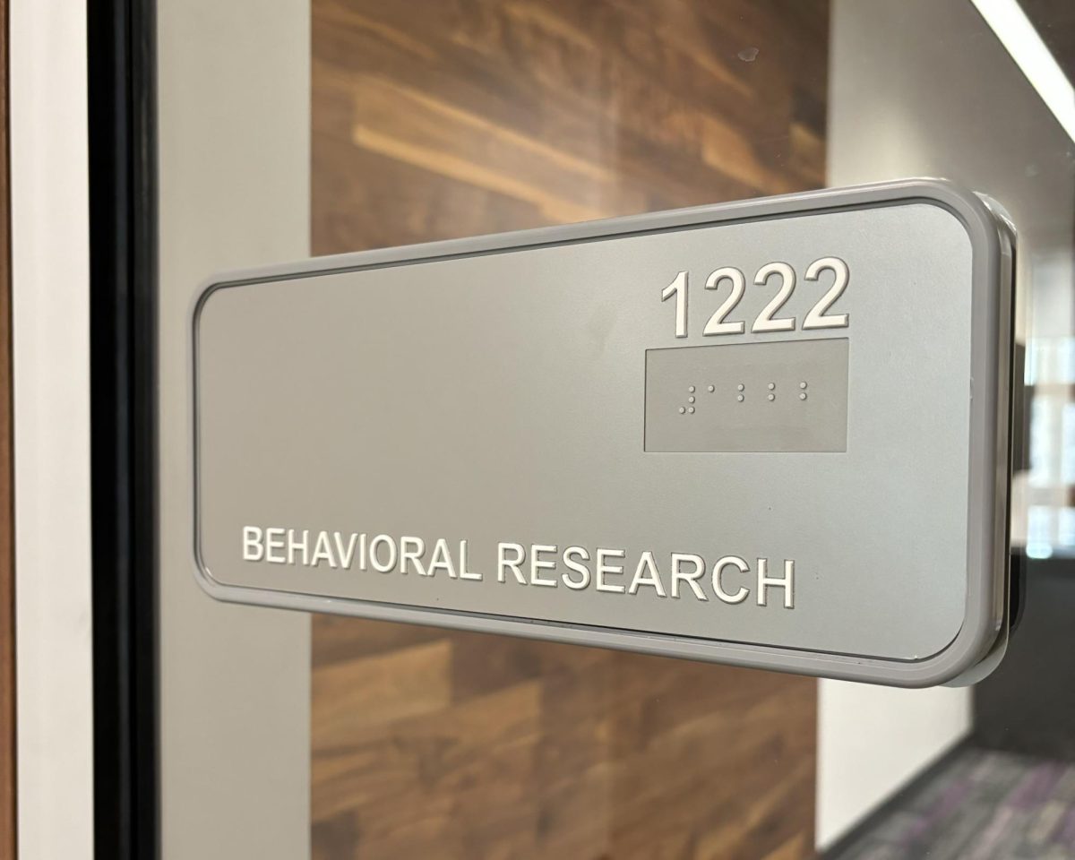 The behavioral research lab is held in Neeley 1222 where Sona Systems studies are conducted. (Aliyah Howell/Staff Writer)
