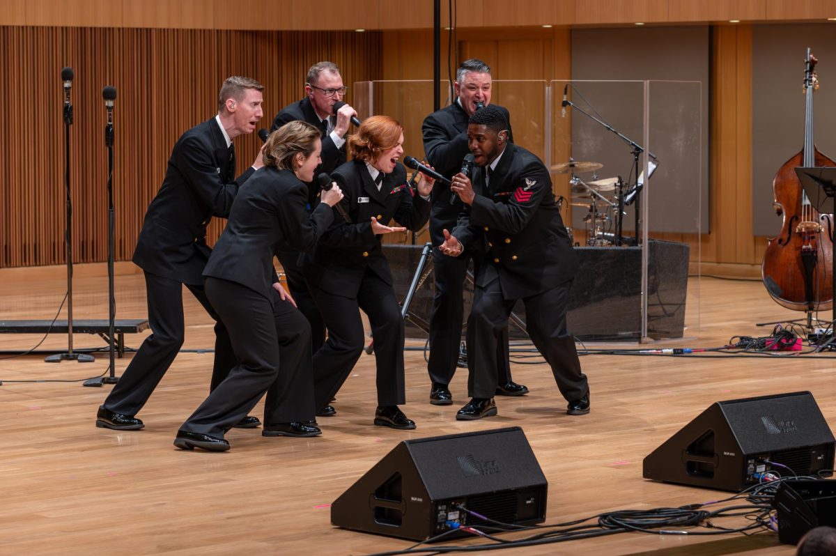 The Navy Sea Chanters perform at the Van Cliburn Concert Hall at TCU on Mar. 18, 2024. 