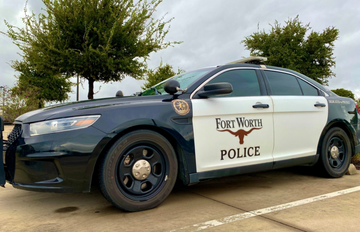 A parked Fort Worth Police car.