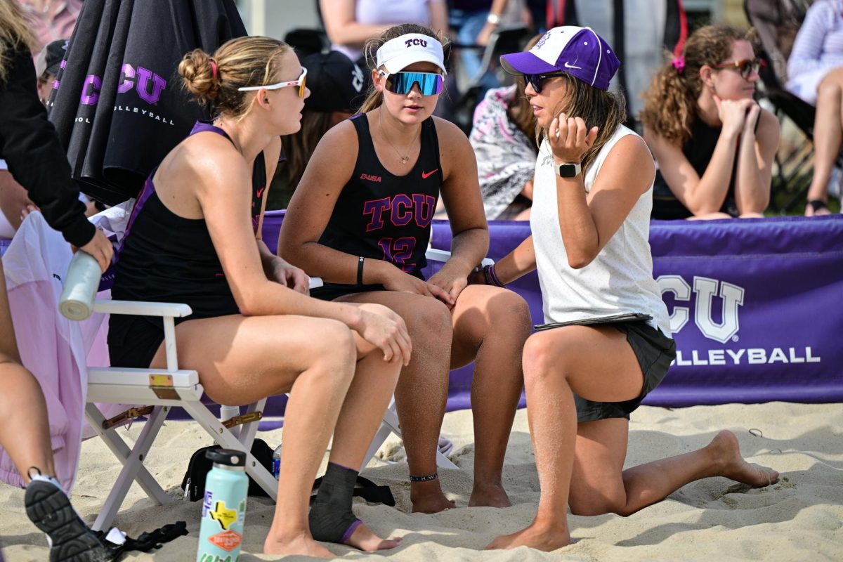 Players and fans along on the sideline for the 2024 TCU Invitational. (Courtesy of gofrogs.com)