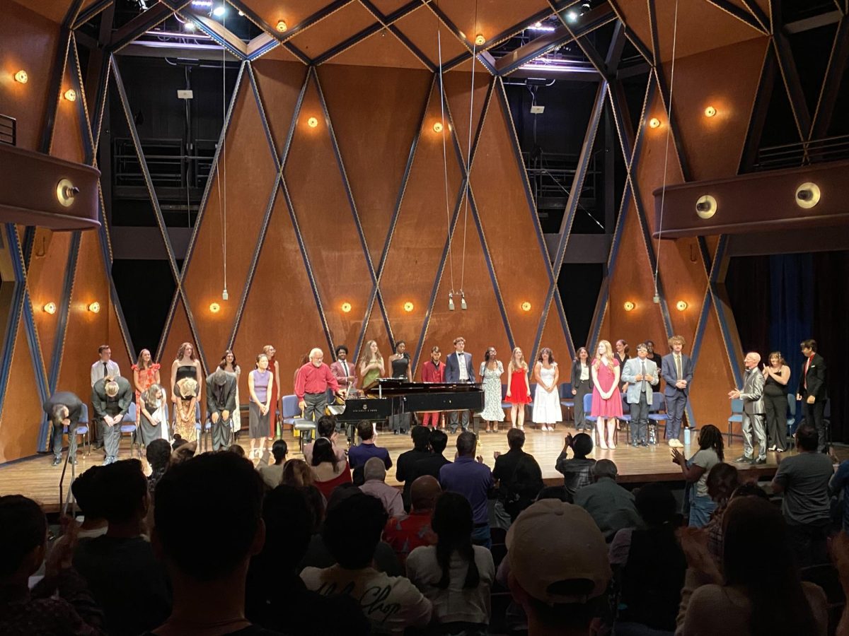 The first-year vocal students take their bows. (Photo courtesy of TCU vocal student)