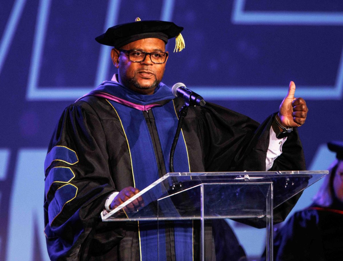 TCU Provost Floyd L. Wormley, Jr. speaks to the class of 2028 at the Frogs First Chancellor Assembly, August 17th, 2024. The assembly officially welcomes the newest members of the TCU community.  (TCU360/Tyler Chan)