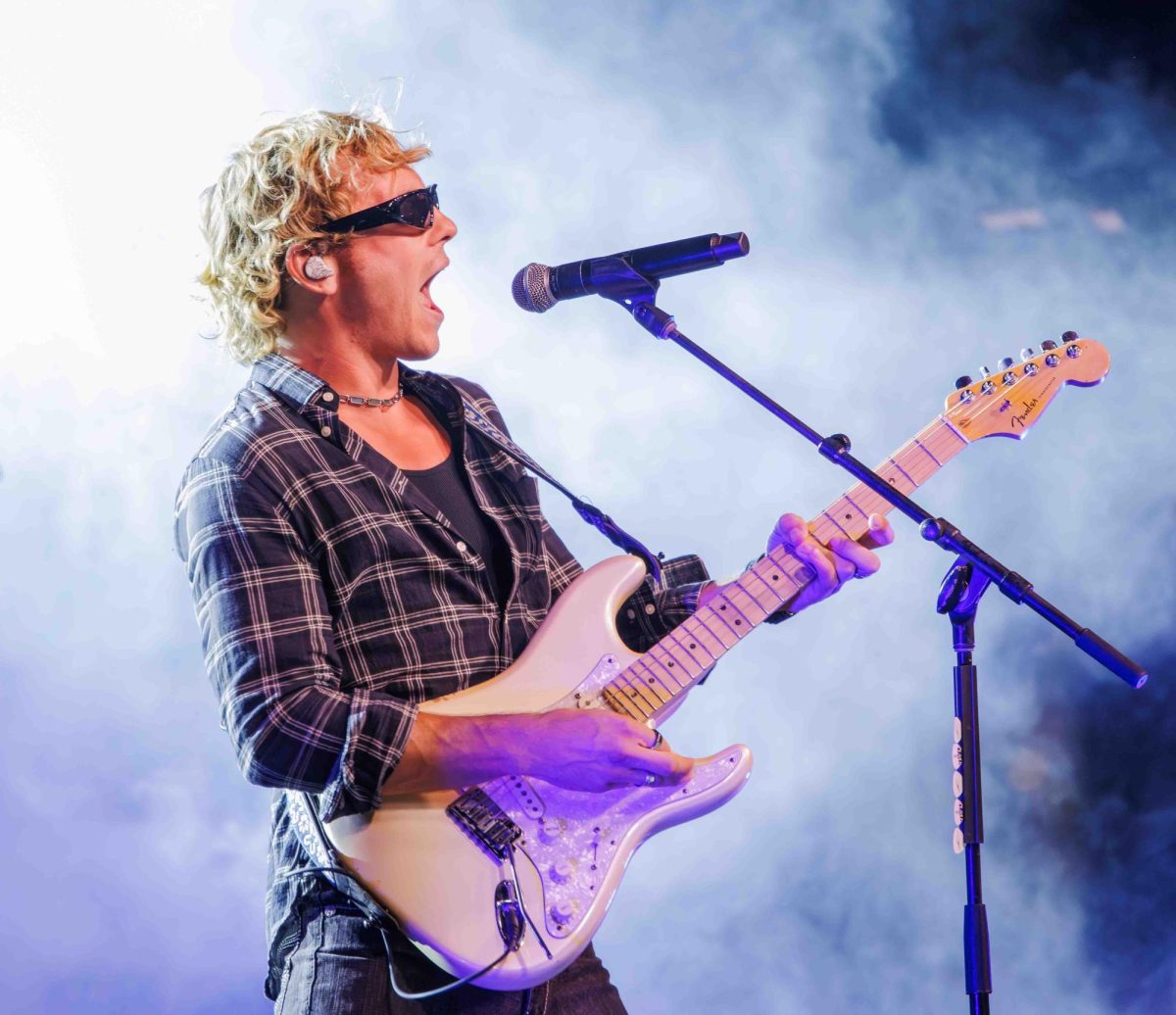 The Driver Era performs at TheEnd's welcome back concert in the TCU commons in Fort Worth, Texas on August 23rd, 2024. This marks lead singer Ross Lynch's second time at TCU in 2024. (TCU360/Tyler Chan)