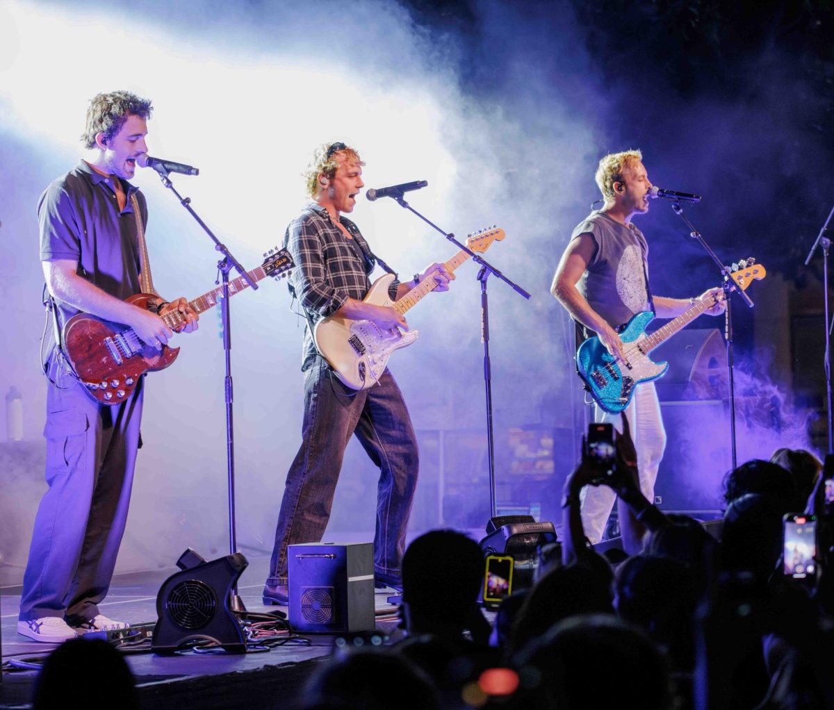 The Driver Era performs at TheEnd's welcome back concert in the TCU commons in Fort Worth, Texas on August 23rd, 2024. This marks lead singer Ross Lynch's second time at TCU in 2024. (TCU360/Tyler Chan)