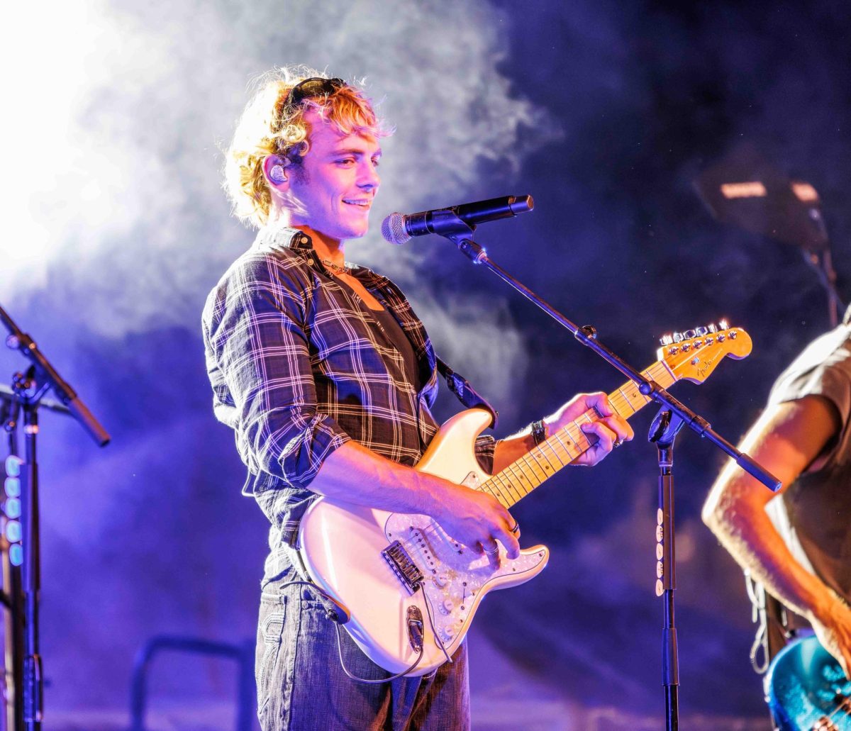 The Driver Era performs at TheEnd's welcome back concert in the TCU commons in Fort Worth, Texas on August 23rd, 2024. This marks lead singer Ross Lynch's second time at TCU in 2024. (TCU360/Tyler Chan)