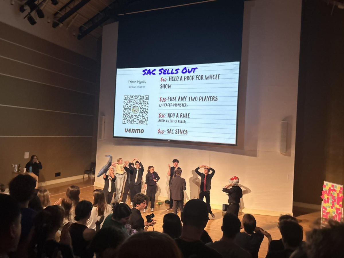 SAC members perform their fundraising event for a full crowd in the Brown Lupton University Union Auditorium. (Hannah Hoffman/TCU360)