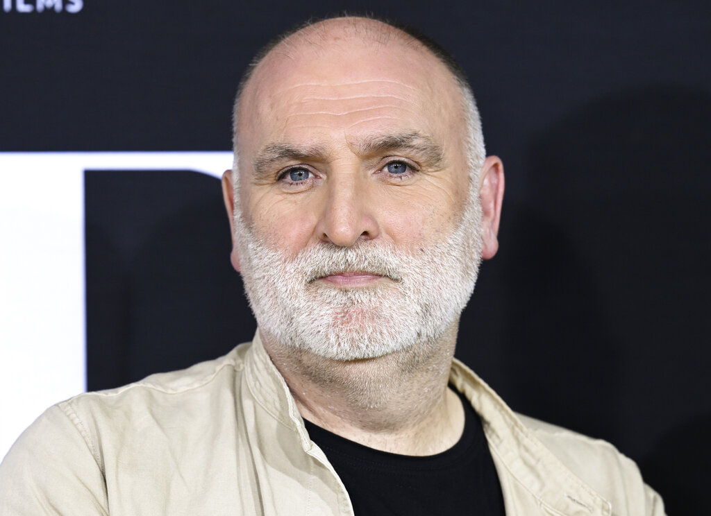 Chef Jose Andres attends the premiere of "We Feed People" at the SVA Theatre on Tuesday, May 3, 2022, in New York. (Photo by Evan Agostini/Invision/AP)