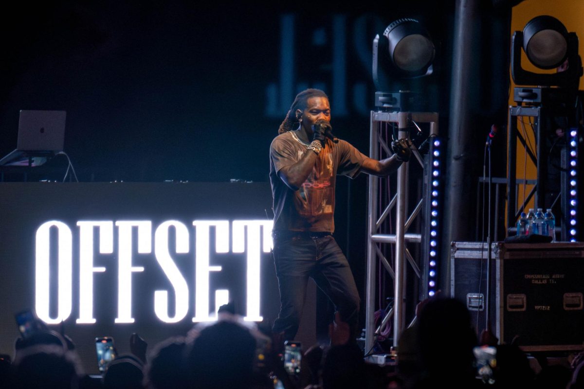 Offset performs a concert at the Kelly Alumni Visitors Center Lawn. Sept. 27, 2024. (TCU 360 Photo by Shane Manson)