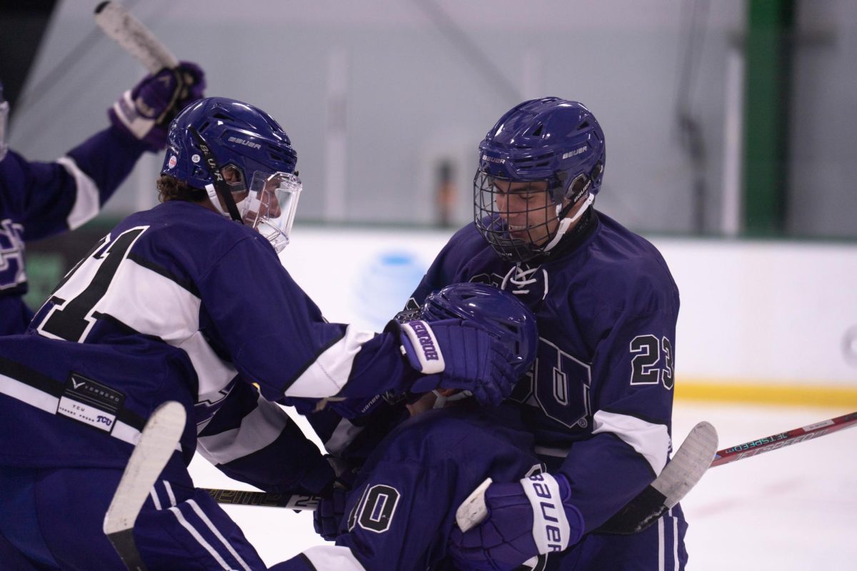 The TCU Horned Frog hockey team beat the Baylor Bears Sept. 13, 2024, at the StarCenter in Mansfield, TX. (TCU 360 Photo by Shane Manson)