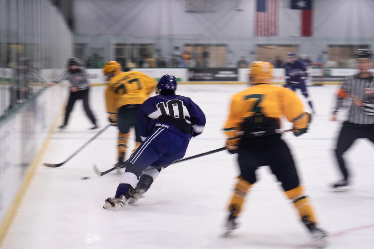 The TCU Horned Frog hockey team beat the Baylor Bears Sept. 13, 2024, at the StarCenter in Mansfield, TX. (TCU 360 Photo by Shane Manson)