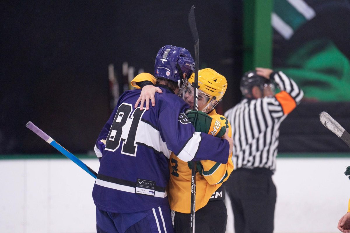 The TCU Horned Frog hockey team beat the Baylor Bears Sept. 13, 2024, at the StarCenter in Mansfield, TX. (TCU 360 Photo by Shane Manson)