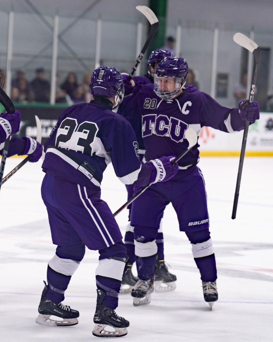 The TCU Horned Frog hockey team beat the Baylor Bears Sept. 13, 2024, at the StarCenter in Mansfield, TX. (TCU 360 Photo by Shane Manson)