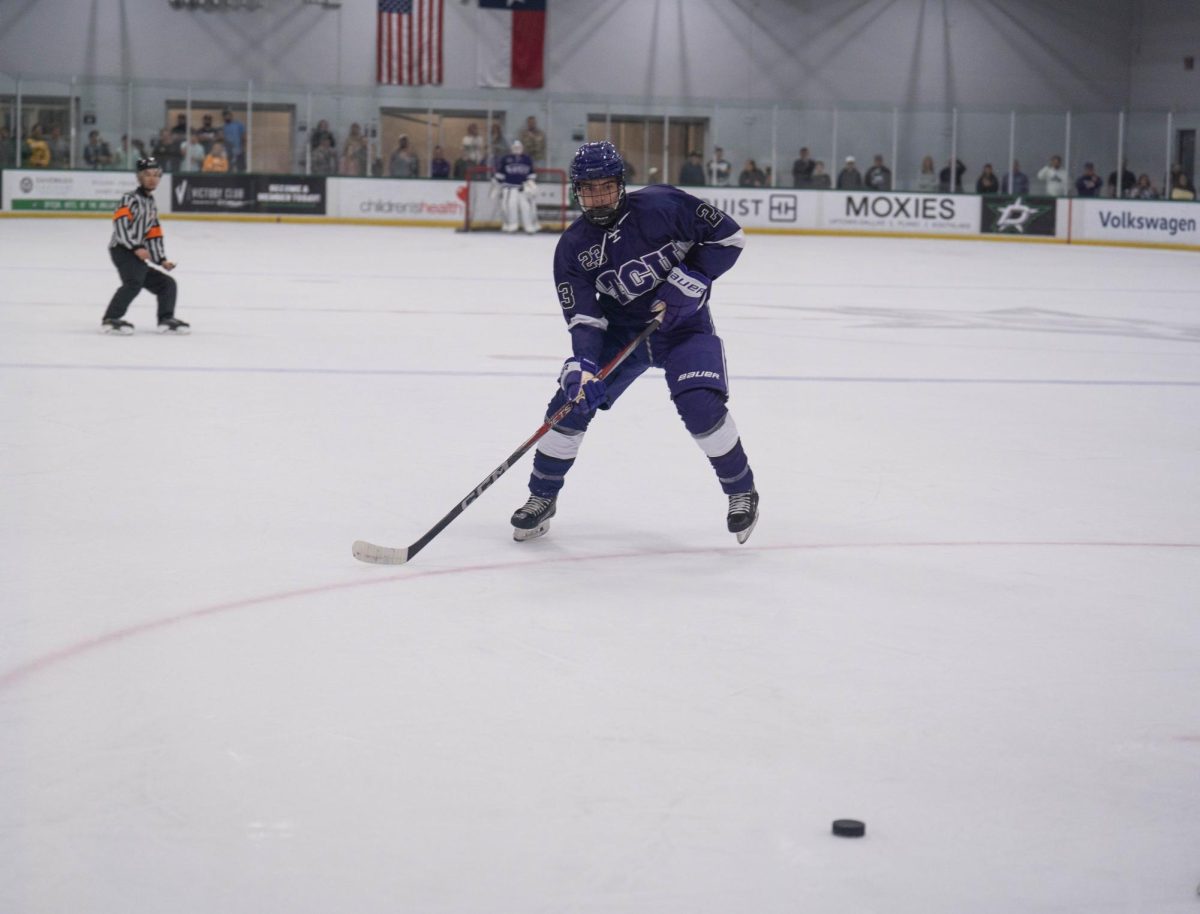 The TCU Horned Frog hockey team beat the Baylor Bears Sept. 13, 2024, at the StarCenter in Mansfield, TX. (TCU 360 Photo by Shane Manson)