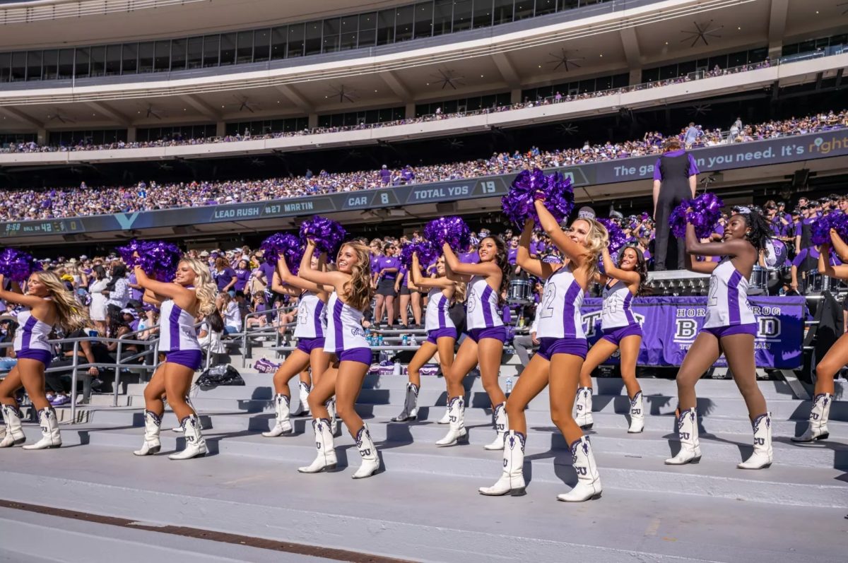 The TCU Showgirls perform on game day. 