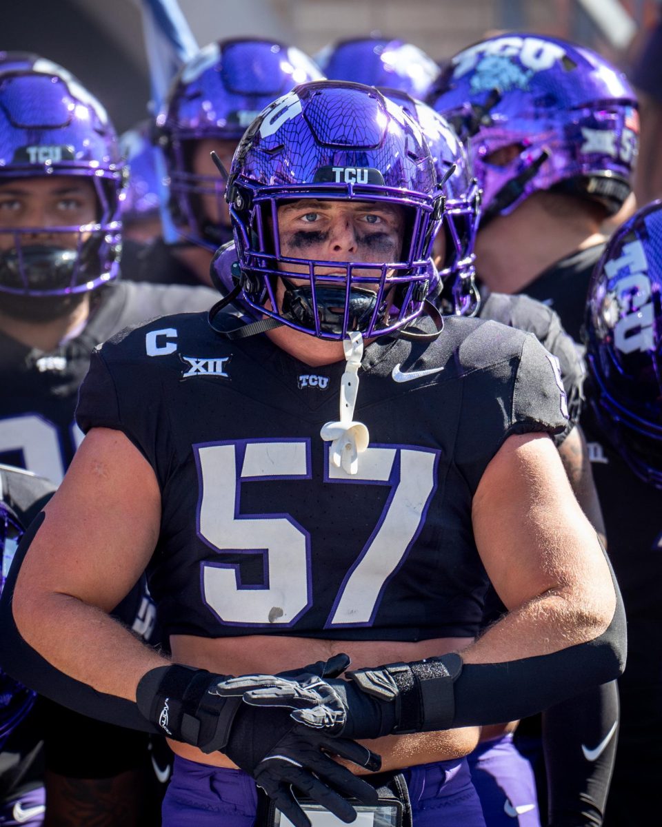 Johnny Hodges prepares to take the field at Amon G. Carter Stadium, Oct. 26, 2024. TCU overcame a 17-point deficit to defeat Texas Tech 35-34. (TCU 360 Photo by Shane Manson)