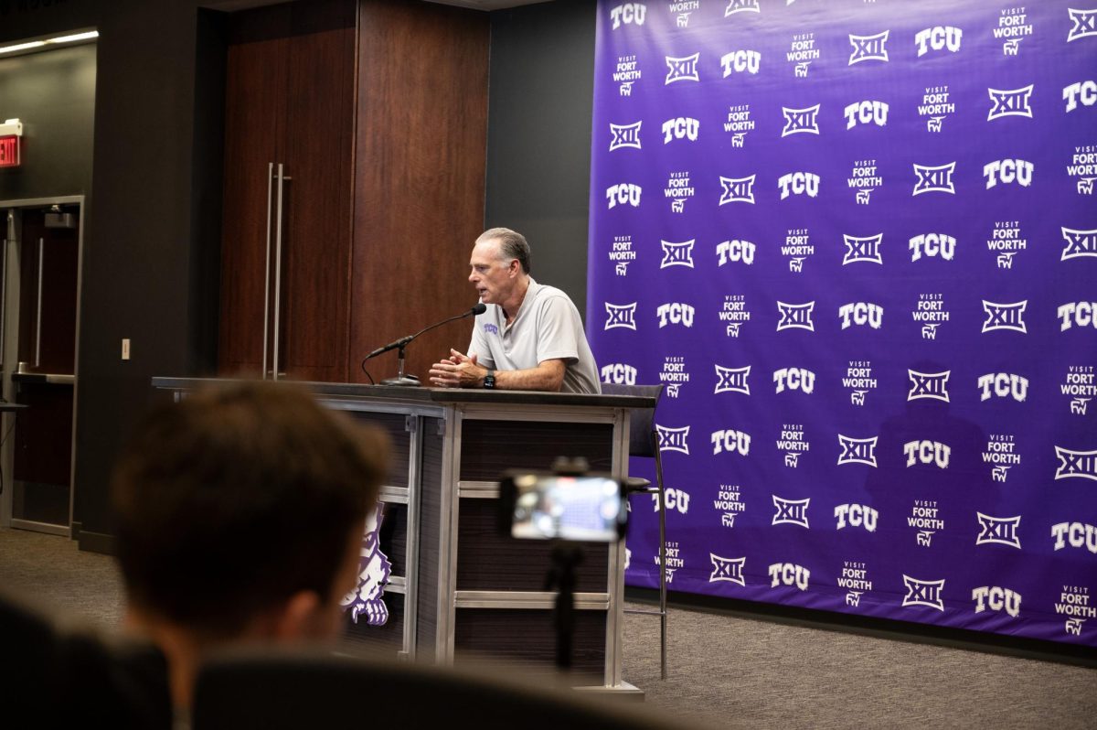 TCU men's basketball headcoach Jamie Dixon at the preseason presser 