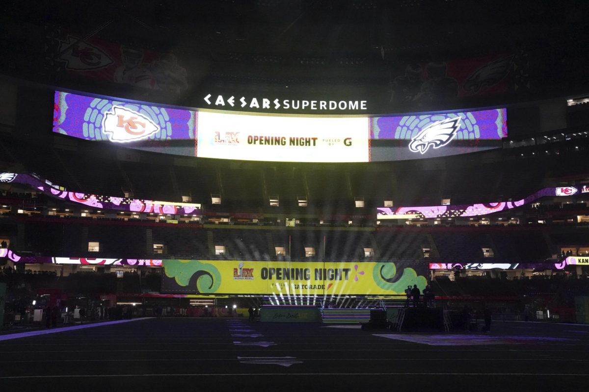 Super Bowl opening night ahead of the Super Bowl 59 NFL football game, Feb. 3, 2025, in New Orleans. (AP Photo/Vera Nieuwenhuis)