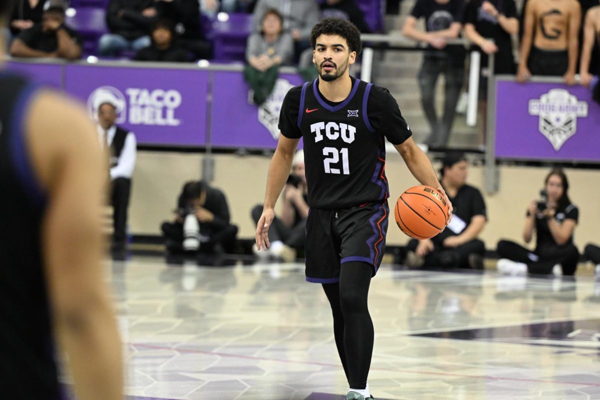 TCU's Noah Reynolds at Baylor v TCU game on March 4, 2025.