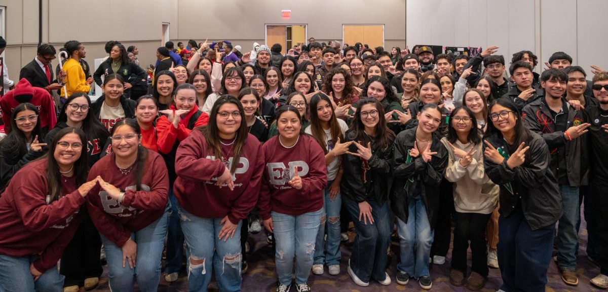 The seven organizations that make up the Multi-Cultural Greek Council after the Meet the Greeks event hosted this semester. 