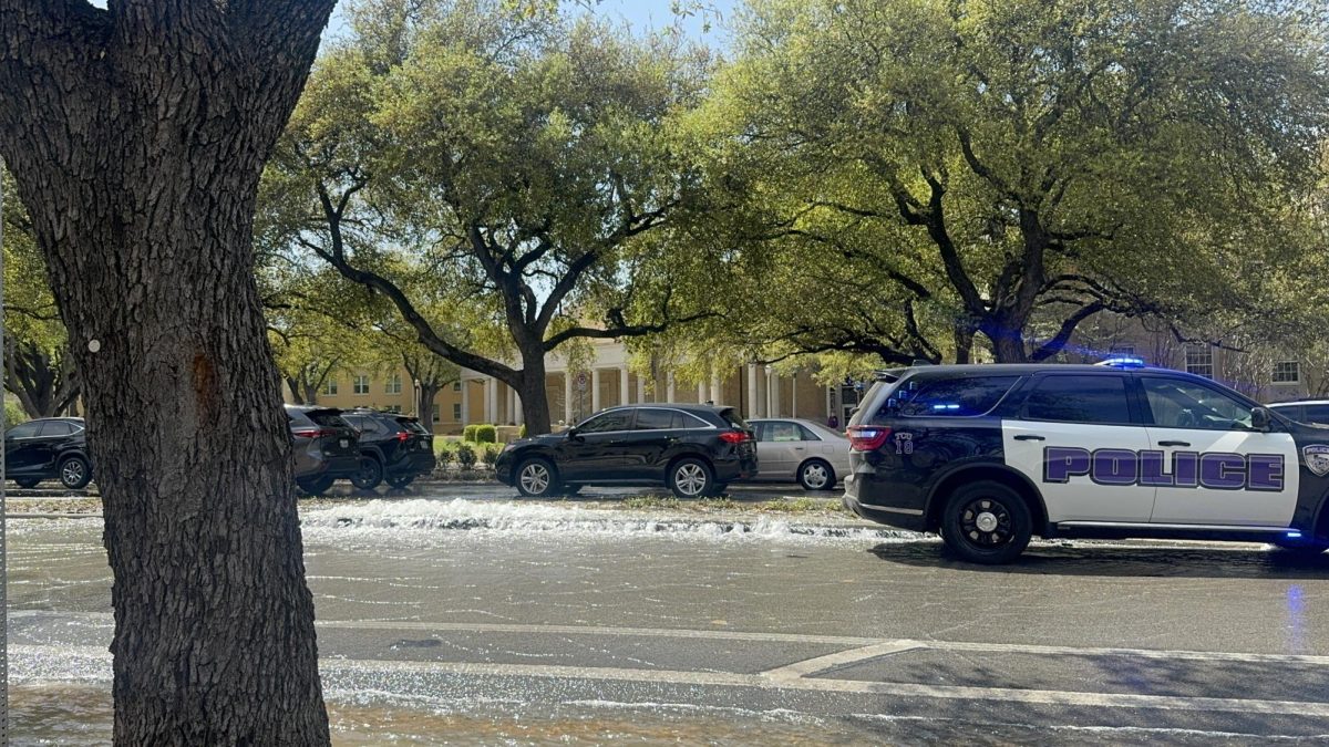 Police at the water main break