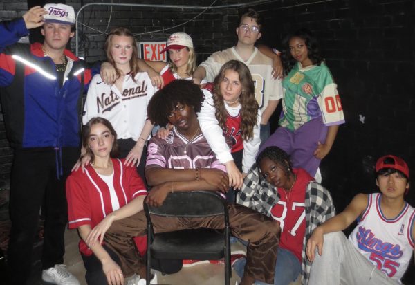 Andrew Meier, senior musical theatre major, Sydney Vance, sophomore acting major, Jabari Thurman, first year musical theatre studies major, Payton Zemaitus first year musical theatre major, Macy Caroline Matens, sophomore musical theatre major, Jillian Lee Sophomore Psychology Major, Sam Illum, junior musical theatre major, Rayon Lim, sophomore musical theatre major and Alaya Phillips, first year musical theatre major. (Photo courtesy of Theatre TCU)