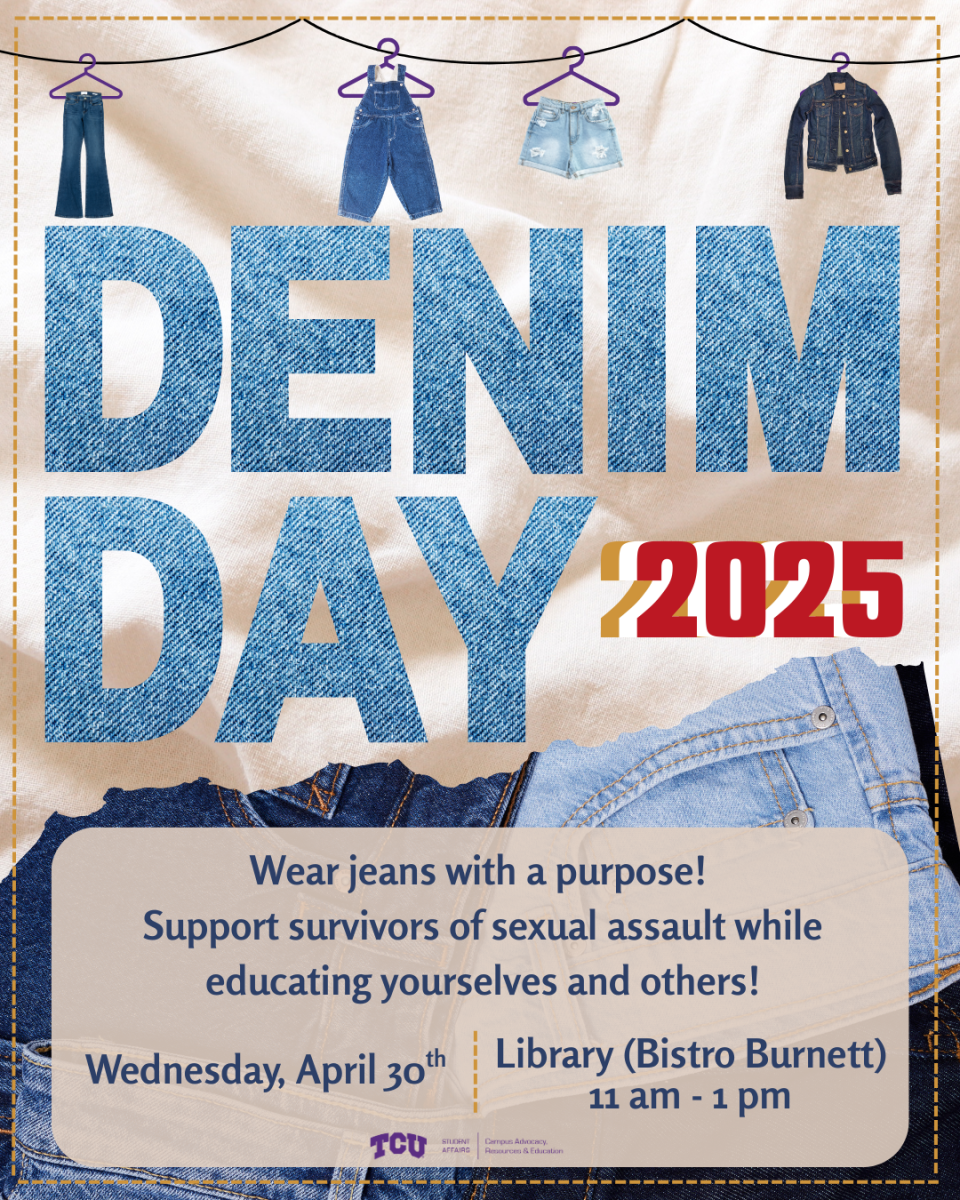 Denim Day on TCU Campus (photo credit/ what2do@tcu.edu) 