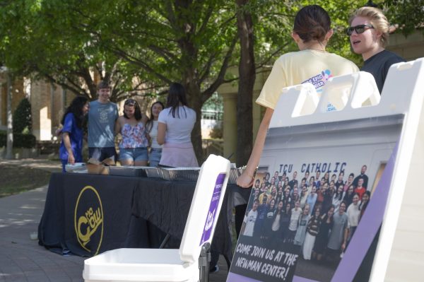TCU Catholic collaborates with theCrew for their annual fish fry. 