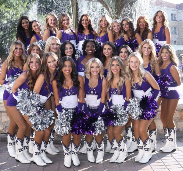 TCU Showgirls team of 25 at a home football game (TCU Showgirls)