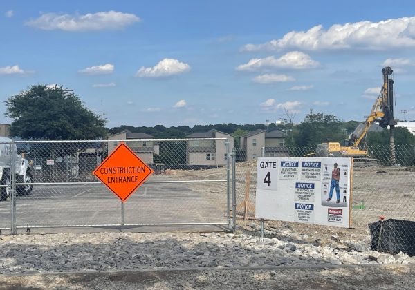 TCU east campus construction site in Lot 15 (Previously a commuter parking lot)