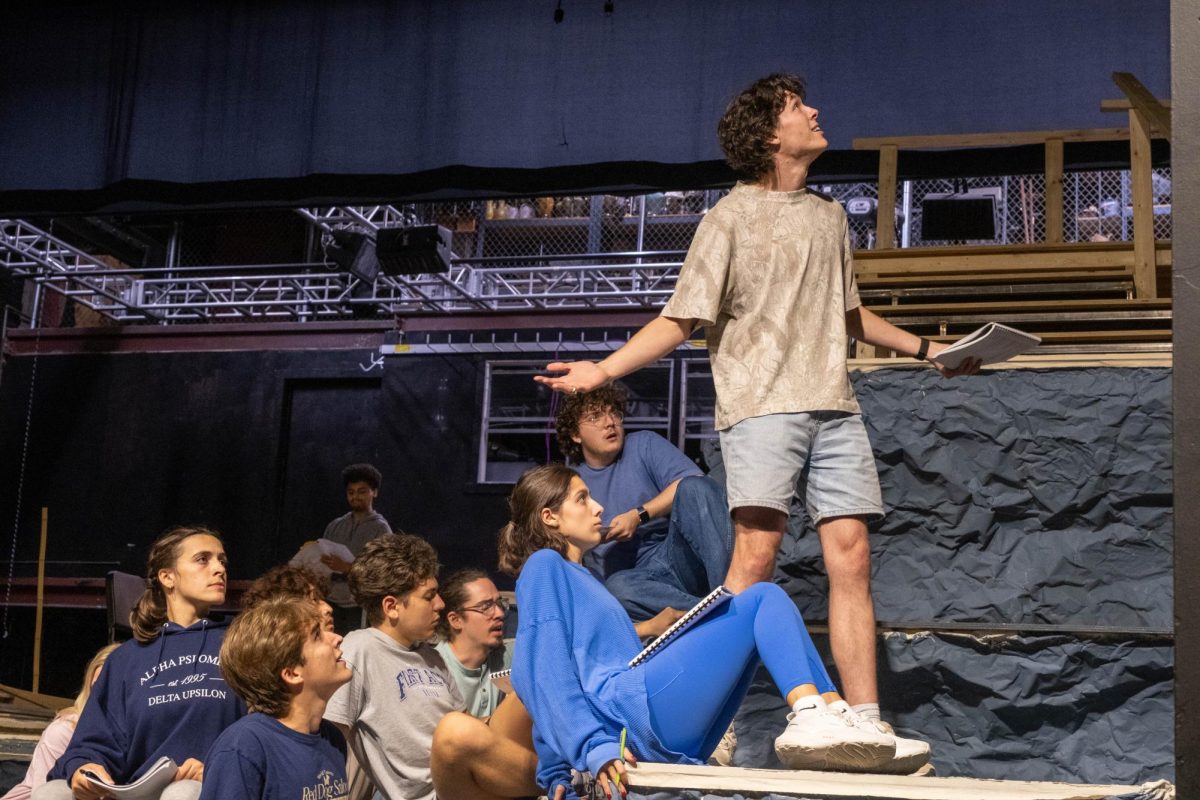 The cast of “The Odyssey” rehearses from 6-10 p.m. on weekdays and 2-6 p.m. on Sundays. (Michael Fazen/Staff Reporter)